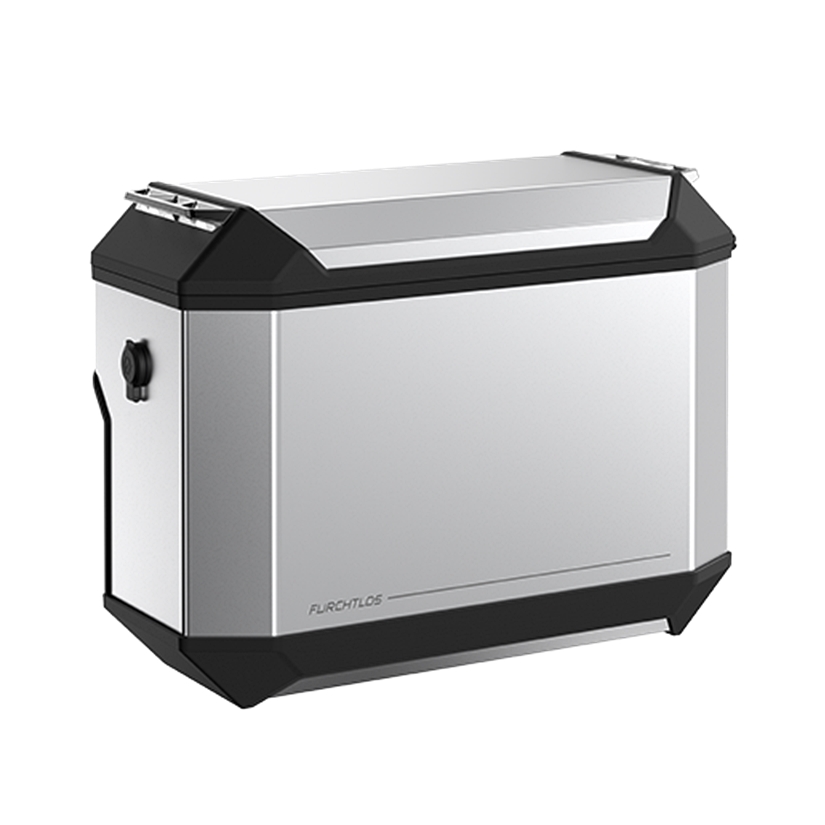 Furchtlos RANGER OFFSET Alu Seitenkoffer rechts mit Versatz - 31 Liter - Aero Aluminium